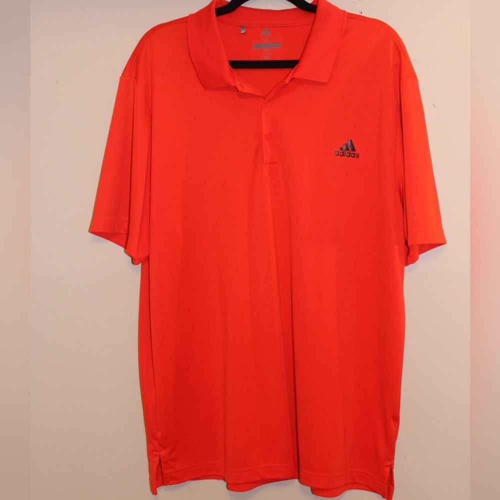 Adidas tangerine orange men’s golf short sleeve polo shirt size xl